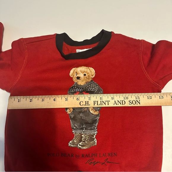 Ralph Lauren Polo Bear Red Black Sweater Size 24month - Picture 2 of 8